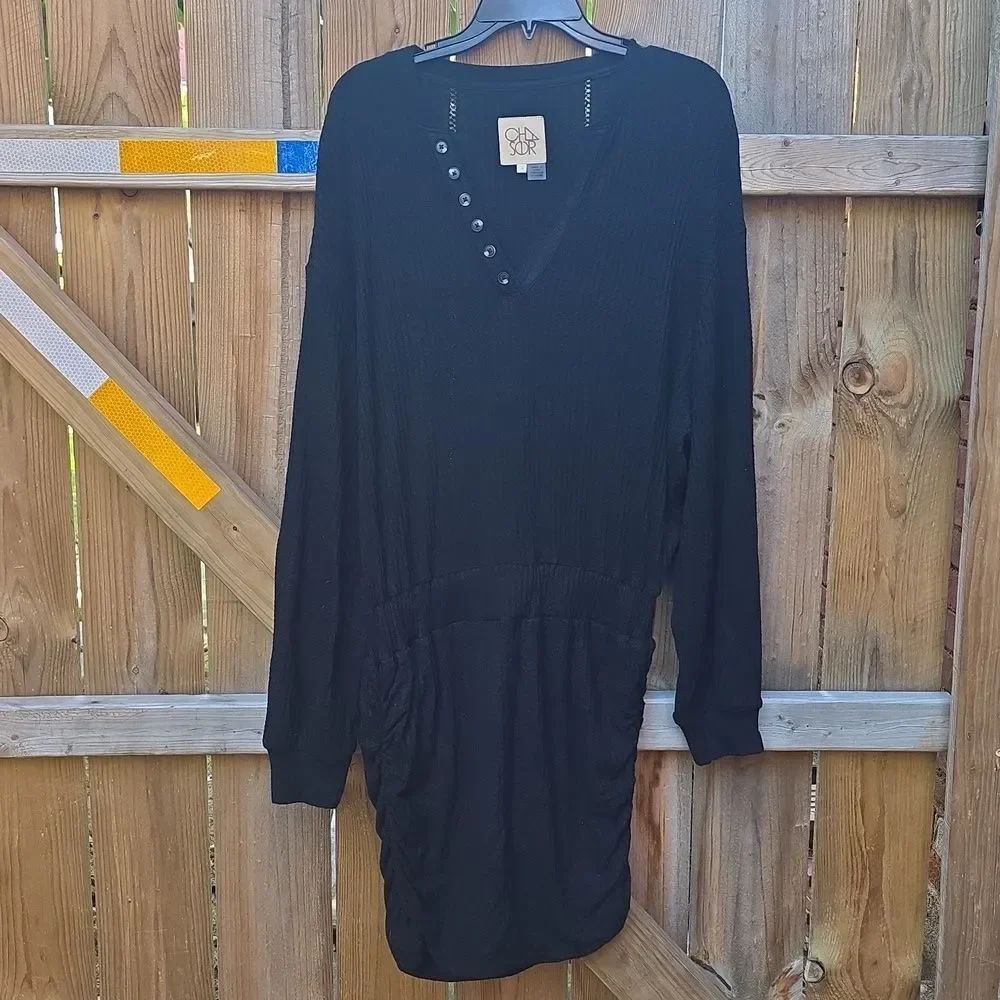 Black Button-Down Dress